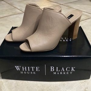 Leather mules worn only once. Excellent condition! Toasted sesame (tan) size 8.